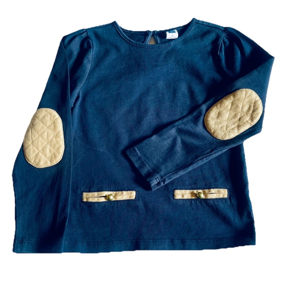 Janie And Jack Size 4 Navy blue Shirt Baby Girl